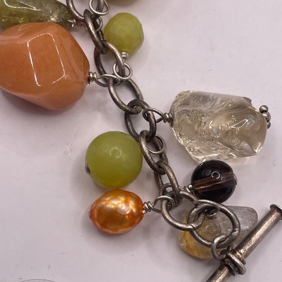 Vintage Polished gems charm bracelet - Picture 4 of 4